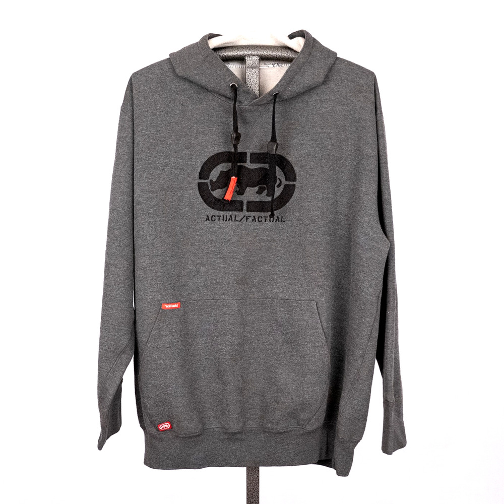 Vintage Ecko Unltd Heavyweight Baggy Streetwear Hoodie 2XL Rhino Actual Factual
